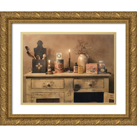 Mamas Pantry Gold Ornate Wood Framed Art Print with Double Matting by Jacobs, Billy
