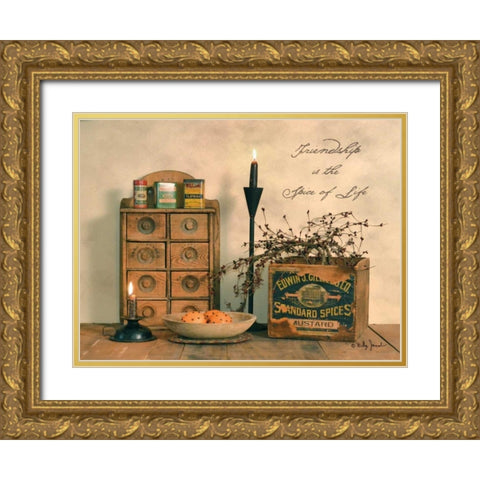 Friendship is the Spice of Life Gold Ornate Wood Framed Art Print with Double Matting by Jacobs, Billy