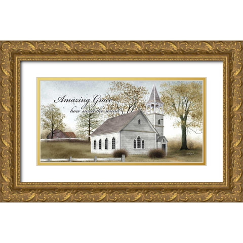 Amazing Grace Gold Ornate Wood Framed Art Print with Double Matting by Jacobs, Billy