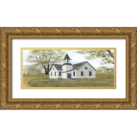 For God so Loved Gold Ornate Wood Framed Art Print with Double Matting by Jacobs, Billy