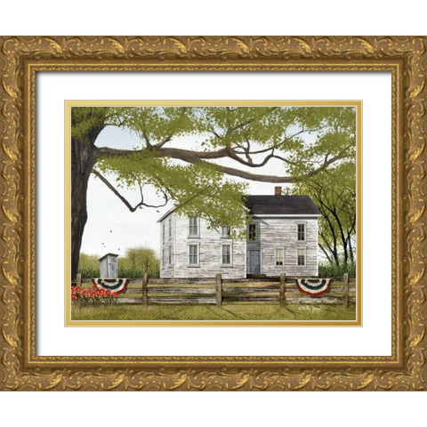 Sweet Summertime House Gold Ornate Wood Framed Art Print with Double Matting by Jacobs, Billy