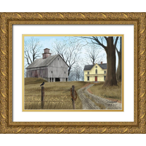 Homeward Gold Ornate Wood Framed Art Print with Double Matting by Jacobs, Billy