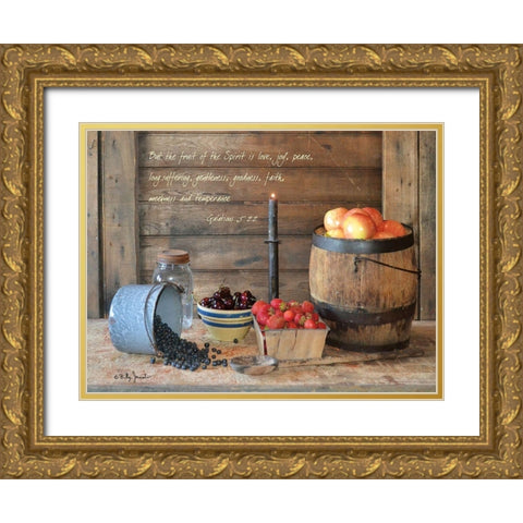 Fruit of the Spirit Gold Ornate Wood Framed Art Print with Double Matting by Jacobs, Billy