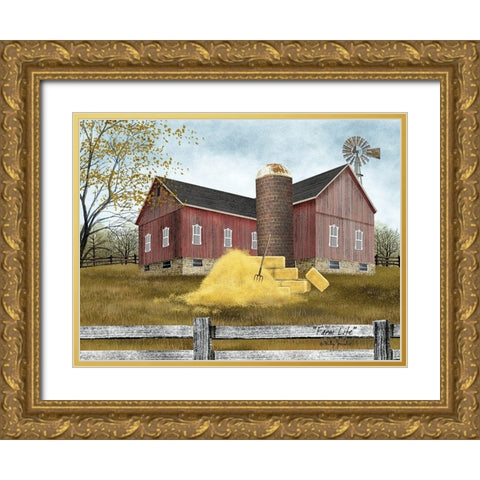 Farm Life Gold Ornate Wood Framed Art Print with Double Matting by Jacobs, Billy