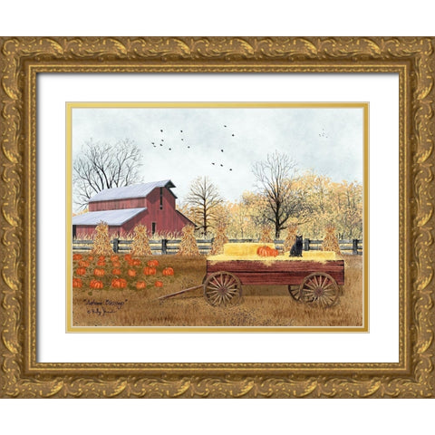 Autumn Blessings Gold Ornate Wood Framed Art Print with Double Matting by Jacobs, Billy