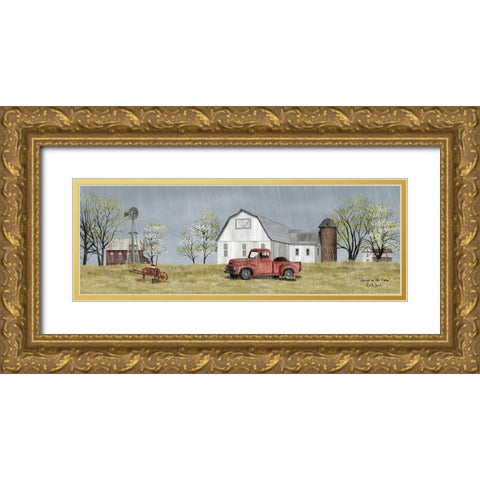 Spring on the Farm Gold Ornate Wood Framed Art Print with Double Matting by Jacobs, Billy