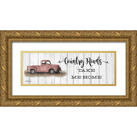 Country Roads Gold Ornate Wood Framed Art Print with Double Matting by Jacobs, Billy