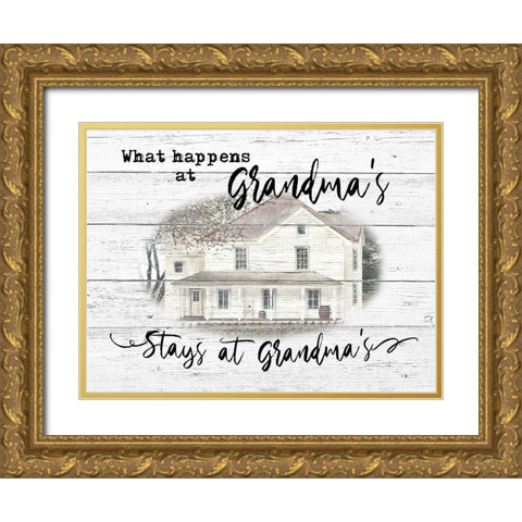 Stays at Grandmas Gold Ornate Wood Framed Art Print with Double Matting by Jacobs, Billy