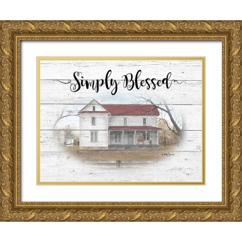 Simply Blessed Gold Ornate Wood Framed Art Print with Double Matting by Jacobs, Billy