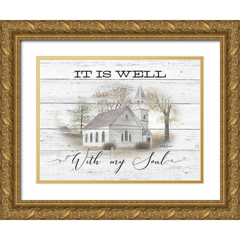 It is Well Gold Ornate Wood Framed Art Print with Double Matting by Jacobs, Billy