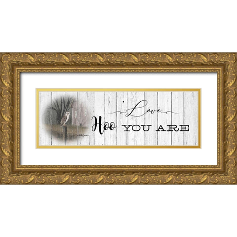 Love Hoo You Are Gold Ornate Wood Framed Art Print with Double Matting by Jacobs, Billy