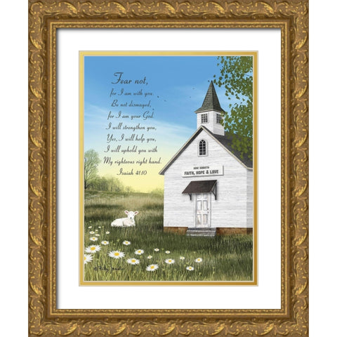 Fear Not with Verse Gold Ornate Wood Framed Art Print with Double Matting by Jacobs, Billy