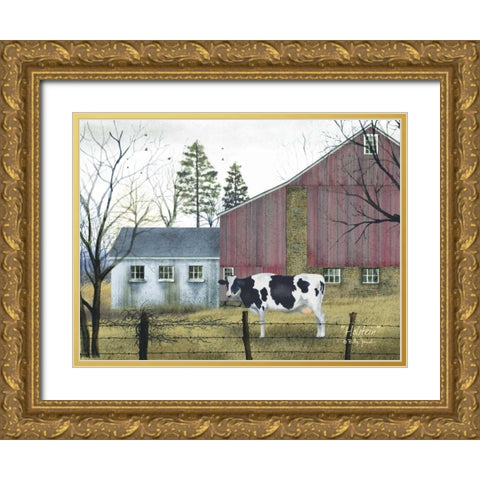 Holstein Gold Ornate Wood Framed Art Print with Double Matting by Jacobs, Billy