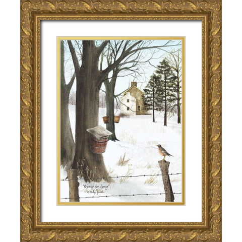 Waiting for Spring Gold Ornate Wood Framed Art Print with Double Matting by Jacobs, Billy