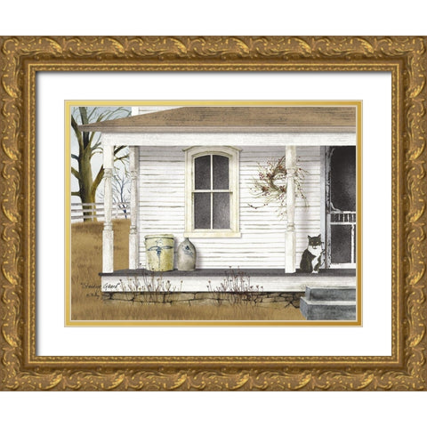 Standing Guard Gold Ornate Wood Framed Art Print with Double Matting by Jacobs, Billy