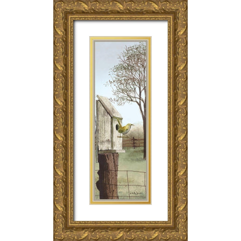 Wren Gold Ornate Wood Framed Art Print with Double Matting by Jacobs, Billy
