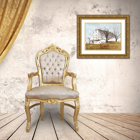 Done Raking Gold Ornate Wood Framed Art Print with Double Matting by Jacobs, Billy