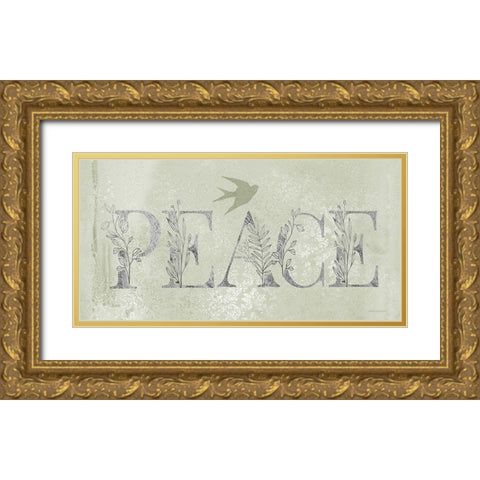 Peace  Gold Ornate Wood Framed Art Print with Double Matting by Bluebird Barn