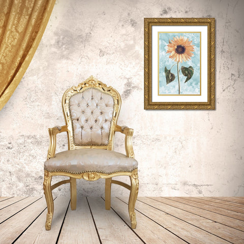 Vintage Sunflower Gold Ornate Wood Framed Art Print with Double Matting by Bluebird Barn