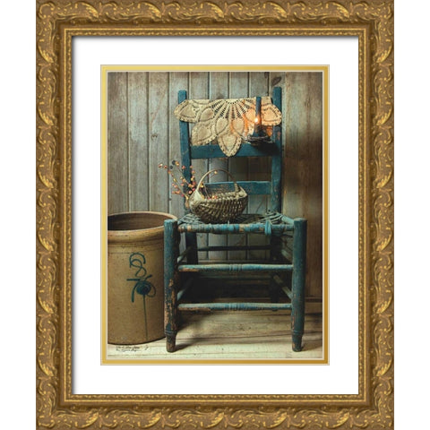 This Old Chair Gold Ornate Wood Framed Art Print with Double Matting by Boyer, Susie