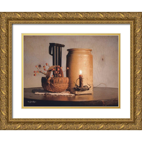 Bittersweet Basket Gold Ornate Wood Framed Art Print with Double Matting by Boyer, Susie