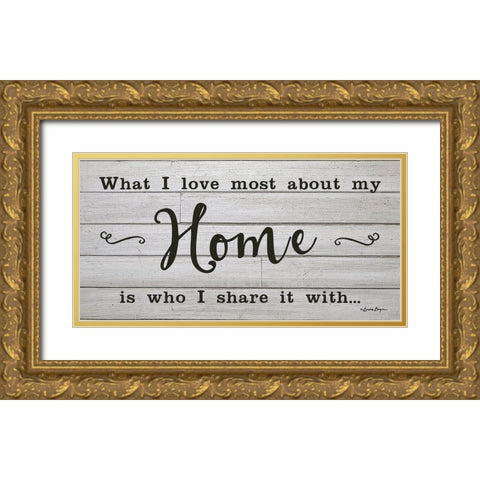 My Home Gold Ornate Wood Framed Art Print with Double Matting by Boyer, Susie