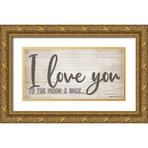 I Love You Gold Ornate Wood Framed Art Print with Double Matting by Boyer, Susie
