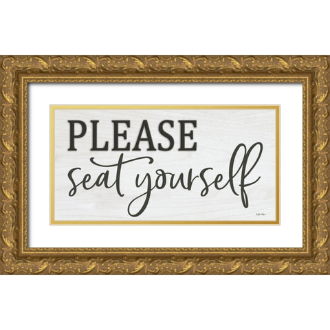 Please Seat Yourself Gold Ornate Wood Framed Art Print with Double Matting by Boyer, Susie