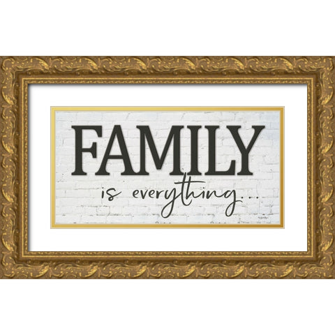 Family is Everything Gold Ornate Wood Framed Art Print with Double Matting by Boyer, Susie