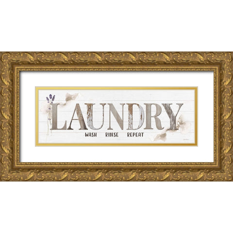 Laundry Gold Ornate Wood Framed Art Print with Double Matting by Boyer, Susie