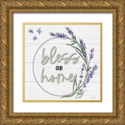 Bless Our Home Gold Ornate Wood Framed Art Print with Double Matting by Boyer, Susie