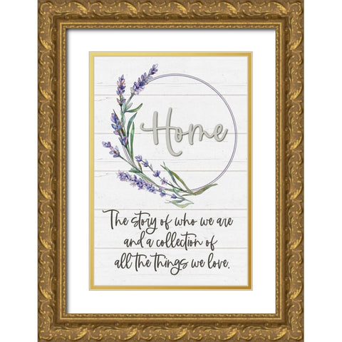 Home Gold Ornate Wood Framed Art Print with Double Matting by Boyer, Susie