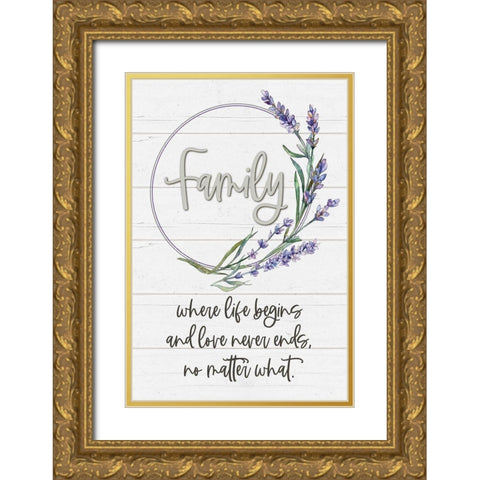 Family Gold Ornate Wood Framed Art Print with Double Matting by Boyer, Susie