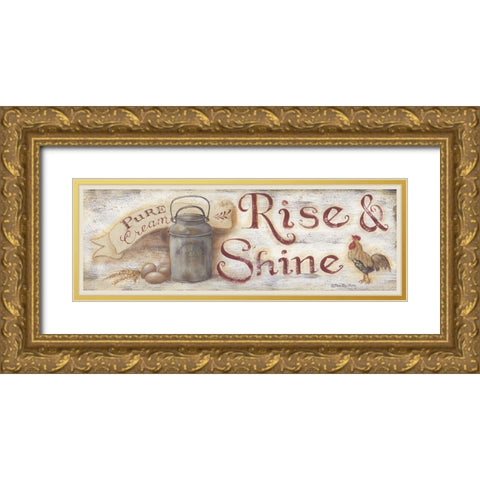 Rise And Shine Gold Ornate Wood Framed Art Print with Double Matting by Britton, Pam