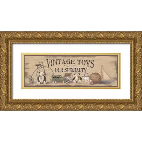 Antique Toys Gold Ornate Wood Framed Art Print with Double Matting by Britton, Pam