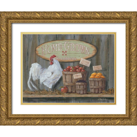 Homegrown Goodness Gold Ornate Wood Framed Art Print with Double Matting by Britton, Pam