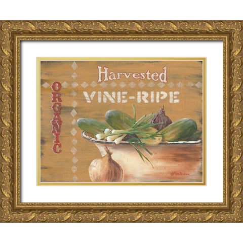 Vine Ripe Gold Ornate Wood Framed Art Print with Double Matting by Britton, Pam