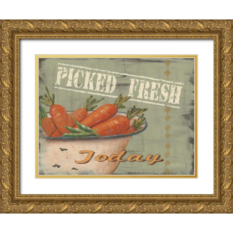 Picked Fresh Gold Ornate Wood Framed Art Print with Double Matting by Britton, Pam