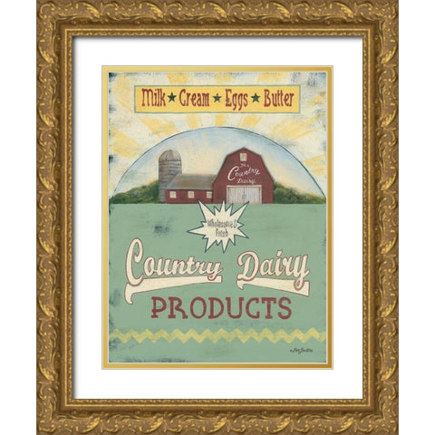 Country Dairy Gold Ornate Wood Framed Art Print with Double Matting by Britton, Pam