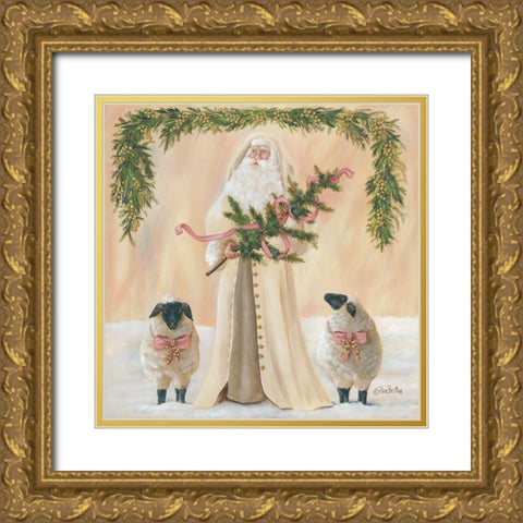 A Golden Christmas     Gold Ornate Wood Framed Art Print with Double Matting by Britton, Pam