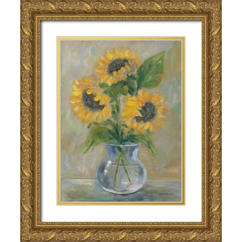 Sunny Bouquet Gold Ornate Wood Framed Art Print with Double Matting by Britton, Pam