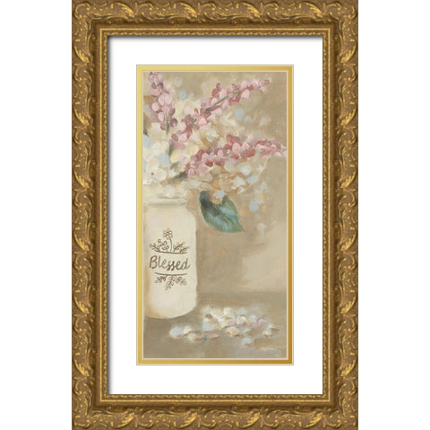 Blessed Flowers Gold Ornate Wood Framed Art Print with Double Matting by Britton, Pam