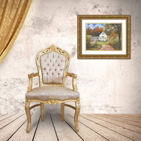 Fall in the Country Gold Ornate Wood Framed Art Print with Double Matting by Britton, Pam