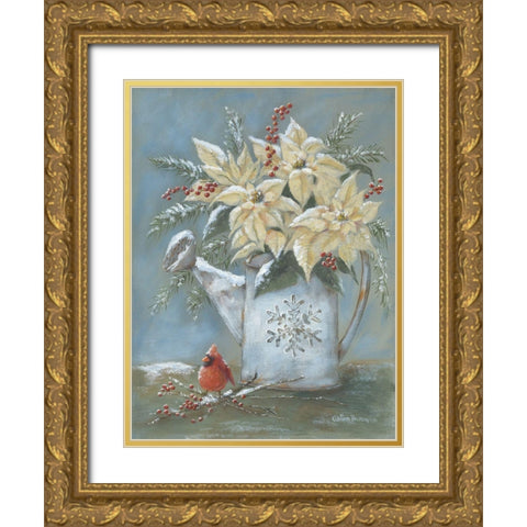 Holiday Cheer Gold Ornate Wood Framed Art Print with Double Matting by Britton, Pam