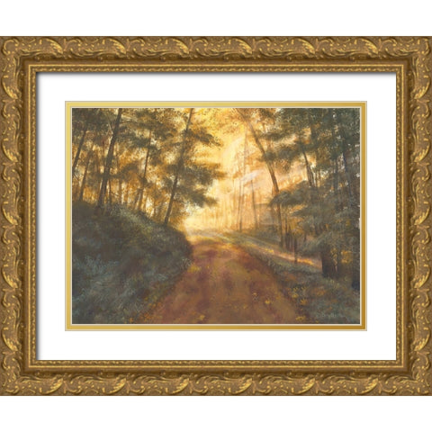 Golden Forest Gold Ornate Wood Framed Art Print with Double Matting by Britton, Pam