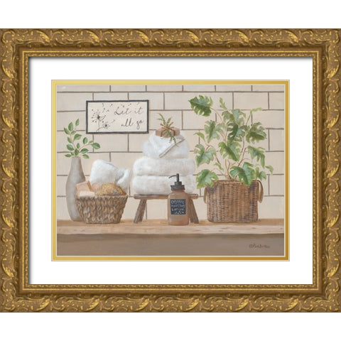 Still Life Bath I Gold Ornate Wood Framed Art Print with Double Matting by Britton, Pam