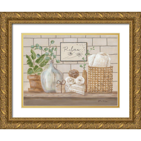 Still Life Bath II Gold Ornate Wood Framed Art Print with Double Matting by Britton, Pam