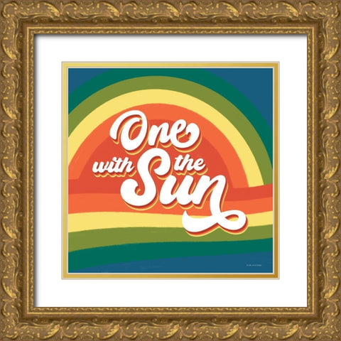 One with the Sun   Gold Ornate Wood Framed Art Print with Double Matting by Lady Louise Designs