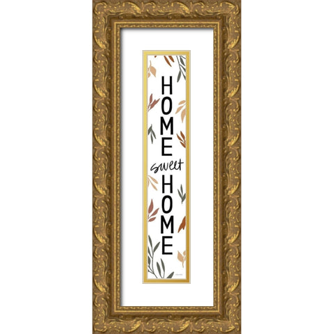 Home Sweet Home Gold Ornate Wood Framed Art Print with Double Matting by Lady Louise Designs