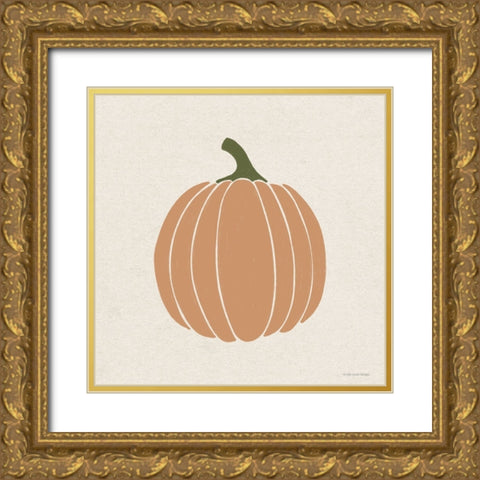 Pumpkin Gold Ornate Wood Framed Art Print with Double Matting by Lady Louise Designs